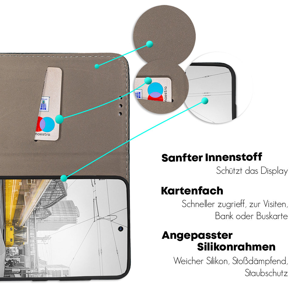 Hülle mit deinem Wunschmotiv für Huawei P8 Lite 2015 Handyhülle personalisiert mit eigenem Motiv Design Bild Smart Magnet Flipcase zum klappen