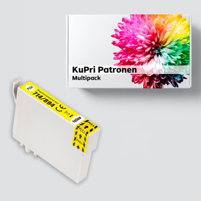 KuPri XXL Druckerpatrone für Epson Stylus SX210 kompatbel zu T0714 Yellow Gelb