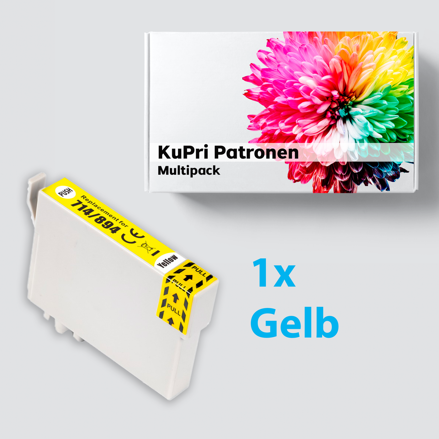 KuPri XXL Druckerpatrone für Epson Stylus SX210 kompatbel zu T0714 Yellow Gelb