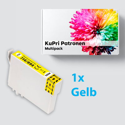 KuPri XXL Druckerpatrone für Epson Stylus SX400 kompatbel zu T0714 Yellow Gelb