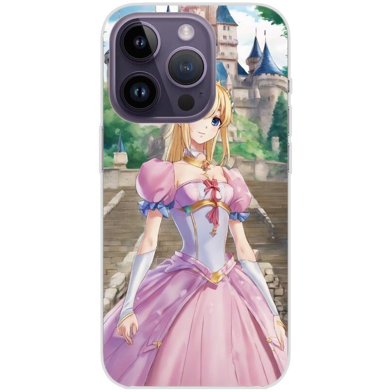 Handyhülle iPhone 14 Pro aus transparentem Silikon mit Motiv 50 Anime Prinzessin - personalisierbar